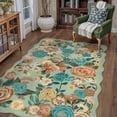 thumbnail image 1 of BERTHMEER 3'x5' Area Rugs for Living Room Bedroom Playroom Rugs Non Slip Washable Floral Green Vintage Carpets Oriental Flower Office Dorm Dining Room Traditional Throw Rugs, Multicolor, 1 of 5