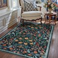 thumbnail image 1 of BERTHMEER 3'x5' Area Rugs for Living Room Kitchen Bedroom Rugs Non Slip Washable Floral Blue Vintage Carpets Oriental Flower Office Dorm Dining Room Traditional Throw Rugs, Multicolor, 1 of 8