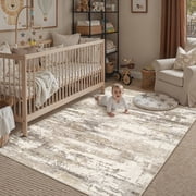 BERTHMEER 3'x5' Area Rugs Washable Rugs for Kitchen Office Entryway Doorway Office Non-slip,Brown&Yellow