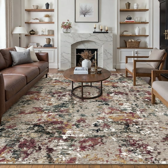 BERTHMEER 3'x5' Small Area Rugs Washable Rugs for Office Kitchen Entryway Doorway Non-slip, Multicolor