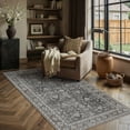 thumbnail image 1 of BERTHMEER 3'x5' Small Area Rugs for Entryway Office indoor Washable Rugs Traditional Oriental Rugs Non-slip, Black, 1 of 6