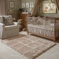 thumbnail image 1 of BERTHMEER 3'x5' Small Shag Area Rugs for Entryway Doormats Indoor Bathroom Office Modern Checkered Geometric Contemporary Plush Soft Fuzzy Fluffy Washable Carpets, Beige, 1 of 5
