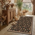 thumbnail image 1 of BERTHMEER 3'x5' Small Washable Area Rugs for Entryway Kitchen Living Room Bedroom Laundry Dinning Room Non Slip Rugs Oriental Vintage Traditional Floral Indoor Carpets, Brown, 1 of 6