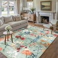 thumbnail image 1 of BERTHMEER 3'x5' Small Washable Green Floral Area Rugs for Bathroom Bedroom Entryway Kitchen Non Slip Vintage Flower Dorm Office Oriental Throw Rugs, 1 of 6