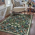 thumbnail image 1 of BERTHMEER 3'x5' Area Rugs for Living Room Kitchen Bedroom Rugs Non Slip Washable Floral Green Vintage Carpets Oriental Flower Office Dorm Dining Room Traditional Throw Rugs, Multicolor, 1 of 7