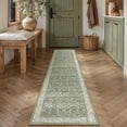 thumbnail image 1 of BERTHMEER 3'x8' Washable Runner Rugs for Hallways Bedroom Entryway Kitchen Non Slip Vintage Oriental Floral Traditional Distressed Runner Rugs,Green, 1 of 3