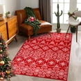 thumbnail image 1 of BERTHMEER 4'X6' Christmas Red Rug for Living Room Bedroom Dining Room Office Dorm Farmhouse Kitchen Soft Low Pile Non-slip Rug Machine Washable,Red, 1 of 5