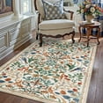 thumbnail image 1 of BERTHMEER 4'x6' Area Rugs for Living Room Bedroom Rugs Non Slip Washable Floral Beige Vintage Carpets Oriental Flower Office Dorm Dining Room Traditional Throw Rugs, Multicolor, 1 of 6