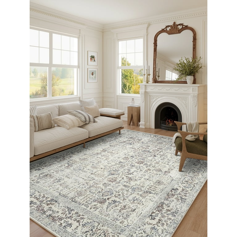 BERTHMEER 4 x6 Area Rugs Washable Vintage Oriental Rugs for Entryway Bedroom Office Throw Rugs Non slip Brown Multi Walmart