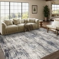 thumbnail image 1 of BERTHMEER 4'x6' Navy Brown Abstract Area Rugs for Office Entryway Washable Rugs Non-slip, 1 of 4