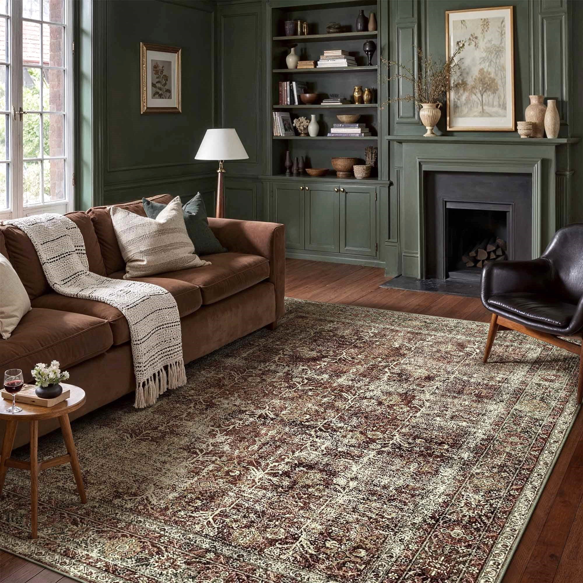 BERTHMEER 4'x6' Washable Area Rugs for Bedroom Office Entryway rugs ...