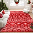 thumbnail image 1 of BERTHMEER 5'X7' Christmas Kitchen Rug for Living Room Bedroom Dining Room Office Dorm Laundry Holiday Extra Soft Machine Washable Non-slip Rug,Red, 1 of 5