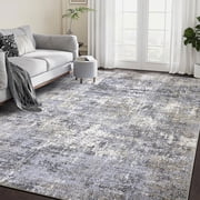 BERTHMEER 5x7 Abstract Area Rugs for Living Room Modern Gray Rugs Bedroom Dining Room Office Kitchen Contemporary Rugs non-slip Machine Washable, Blue Gray