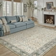 thumbnail image 1 of BERTHMEER 5'x7' Area Rugs for Living Room Kitchen Bedroom Rugs Non Slip Washable Vintage Beige Gray Carpets Oriental Distressed Office Dorm Dining Room Traditional Distressed Throw Rugs, 1 of 8