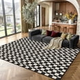 thumbnail image 1 of BERTHMEER 5'x7' Area Rugs for Living Room Modern Checkered Plaid Rugs Soft Faux Wool Bedroom Office Dining Room Farmhouse Geometric Contemporary Washable Non Slip Rugs Carpets, Black, 1 of 6