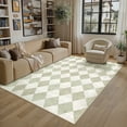 thumbnail image 1 of BERTHMEER 5'x7' Area Rugs for Living Room Modern Rhombus Checkered Rugs Bedroom Office Dining Room Farmhouse Geometric Contemporary Washable Non Slip Green Rugs Carpets, Light Green, 1 of 5