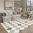 thumbnail image 1 of BERTHMEER 5'x7' Area Rugs for Living Room Modern Rhombus Checkered Rugs Bedroom Office Dining Room Farmhouse Geometric Contemporary Washable Non Slip Rugs Carpets, Multicolor, 1 of 5