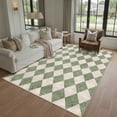 thumbnail image 1 of BERTHMEER 5'x7' Area Rugs for Living Room Modern Rhombus Checkered Rugs Bedroom Office Dining Room Farmhouse Geometric Contemporary Washable Non Slip Rugs Carpets, Green, 1 of 5