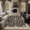 thumbnail image 1 of BERTHMEER 5'x7' Area Rugs for Living Room Vintage Black and Gold Rugs for Bedroom Kitchen Non Slip Washable Carpets Oriental Distressed Home Office Dorm Dining Room Traditional Distressed Throw Rugs, 1 of 8