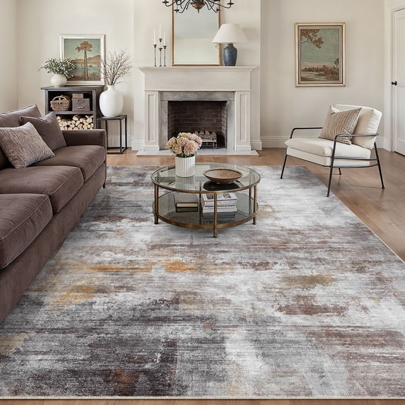 Abstract Multicolor Rugs BERTHMEER 5'x7' Area Rugs for Living Room Bedroom Dining Room Farmhouse ...