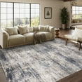thumbnail image 1 of BERTHMEER 5'x7' Area Rugs for Living Room Bedroom Dining Room Farmhouse Abstract Rugs Modern Contemporary Rugs Machine Washable non-slip, Navy Brown, 1 of 4