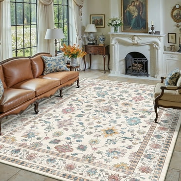 BERTHMEER 5'x7' Area Rugs for Living Room Bedroom Dining Room Farmhouse Vintage Oriental Rugs Machine Washable non-slip Rugs Carpets,Multicolor