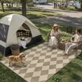 thumbnail image 1 of BERTHMEER 5'x7' Easy Jute Area Rugs for Living Room Modern Checkered Indoor/Outdoor Rugs for Patio Farmhouse Geometric Contemporary Washable Non Slip Rugs Carpets, Beige, 1 of 7