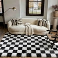thumbnail image 1 of BERTHMEER 5'x7' Geometric Shag Area Rugs for Living Room Bedroom Bedroom Fluffy Rugs Checkered Contemporary Rugs Carpets, 1 of 5