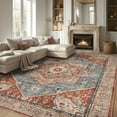 thumbnail image 1 of BERTHMEER 5'x7' Red and Blue Area Rugs for Living Room Bedroom Dining Room Office Farmhouse Retro Traditional Vintage Non-slip Washable Throw Rugs, 1 of 2