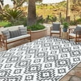 thumbnail image 1 of BERTHMEER 5'x8' Outdoor Rugs on Clearance,Plastic Straw Patio Waterproof Rugs for RV,Deck,Camping,Beach,Picnic,Porch,Garden and Balcony,Gray and White, 1 of 5