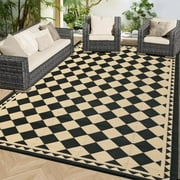 BERTHMEER 5'x8' Plastic Outdoor Rugs Clearance Waterproof Patio Rugs Camping Rugs, Porch,Deck Rugs, RV Rugs for outside