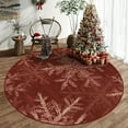 thumbnail image 1 of BERTHMEER 6'x6' Round Rug,6' Round Christmas Area Rug Holiday Decor for Living Room Non Slip Washable Soft Rugs for Bedroom Red Christmas Snowflake Print Indoor Carpet Decorative Circle Rug, 1 of 6