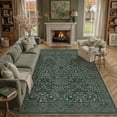 thumbnail image 1 of BERTHMEER 6'x9' Area Rugs for Living Room Bathroom Bedroom Entryway Kitchen Rugs Washable Vintage Non Slip Vintage Traditional Dorm Office Oriental Rugs,Deep Green, 1 of 5