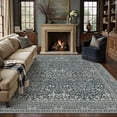 thumbnail image 1 of BERTHMEER 6'x9' Area Rugs for Living Room Bedroom Dining Room Farmhouse Kitchen Office Oriental Vintage Traditional Floral Rugs Machine Washable Non Slip Indoor Carpets,Blue Green, 1 of 5