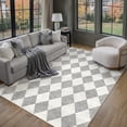 thumbnail image 1 of BERTHMEER 6'x9' Area Rugs for Living Room Bedroom Office Dining Room Farmhouse Geometric Modern Rhombus Checkered Contemporary Rugs Non Slip Washable Rugs Carpets,Gray, 1 of 6