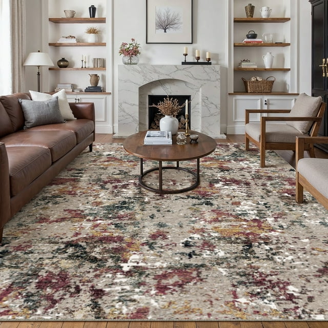 BERTHMEER 6'x9' Area Rugs for Living Room Bedroom Dining Room Farmhouse Abstract Rugs Contemporary Rugs Machine Washable non-slip, Multicolor