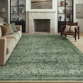 thumbnail image 1 of BERTHMEER 6'x9' Large Area Rugs for Living Room Bedroom Vintage Green Carpets for Kitchen Dining Room Farmhouse Office Washable Non-slip Indoor Traditional Distressed Rugs, 1 of 8