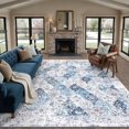thumbnail image 1 of BERTHMEER 6'x9' Blue Vintage Oriental Area Rugs for Living Room Bedroom Dining Room Farmhouse Distressed Rugs Machine Washable non-slip, 1 of 9