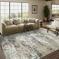 thumbnail image 1 of BERTHMEER 6'x9' Large Brown Abstract Area Rugs for Living Room Bedroom Dining Room Office Farmhouse Modern Contamporary Distressed Stain Resistant Throw Rugs Washable Non-slip, 1 of 4