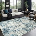 thumbnail image 1 of BERTHMEER 6'x9' Modern Area Rug for Living Room Bedroom Dining Room Washable Non-Slip Abstract 3D Textured Hard Rugs, Blue Multi, 1 of 6