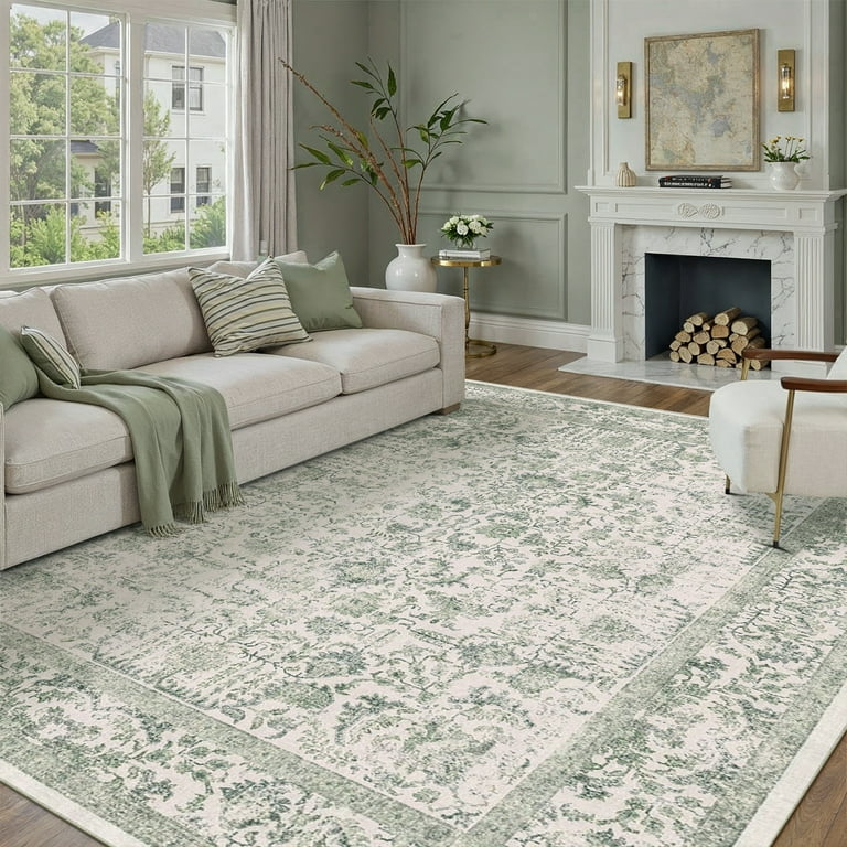 Berthmeer 6'x9' Machine Washable Oriental Vintage Area Rug