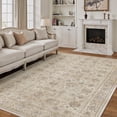 thumbnail image 1 of BERTHMEER 6'x9' Washable Area Rugs for Living Room Vintage Beige Bedroom Kitchen Rugs Non Slip Carpets Office Farmhouse Dorm Dining Room Oriental Traditional Distressed Rugs, 1 of 6