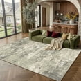 thumbnail image 1 of BERTHMEER 6'x9' Washable Area Rugs for Living Room Bedroom Dining Room Office Farmhouse Non-slip Abstract Modern Contemporary Distressed Rugs, Green, 1 of 6