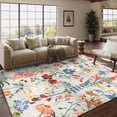 thumbnail image 1 of BERTHMEER 6'x9' Area Rugs for Living Room Bedroom Kitchen Farmhouse Playroom Washable Non Slip Vintage Oriental Flower Dorm Office Dining Room Carpets,Beige, 1 of 6