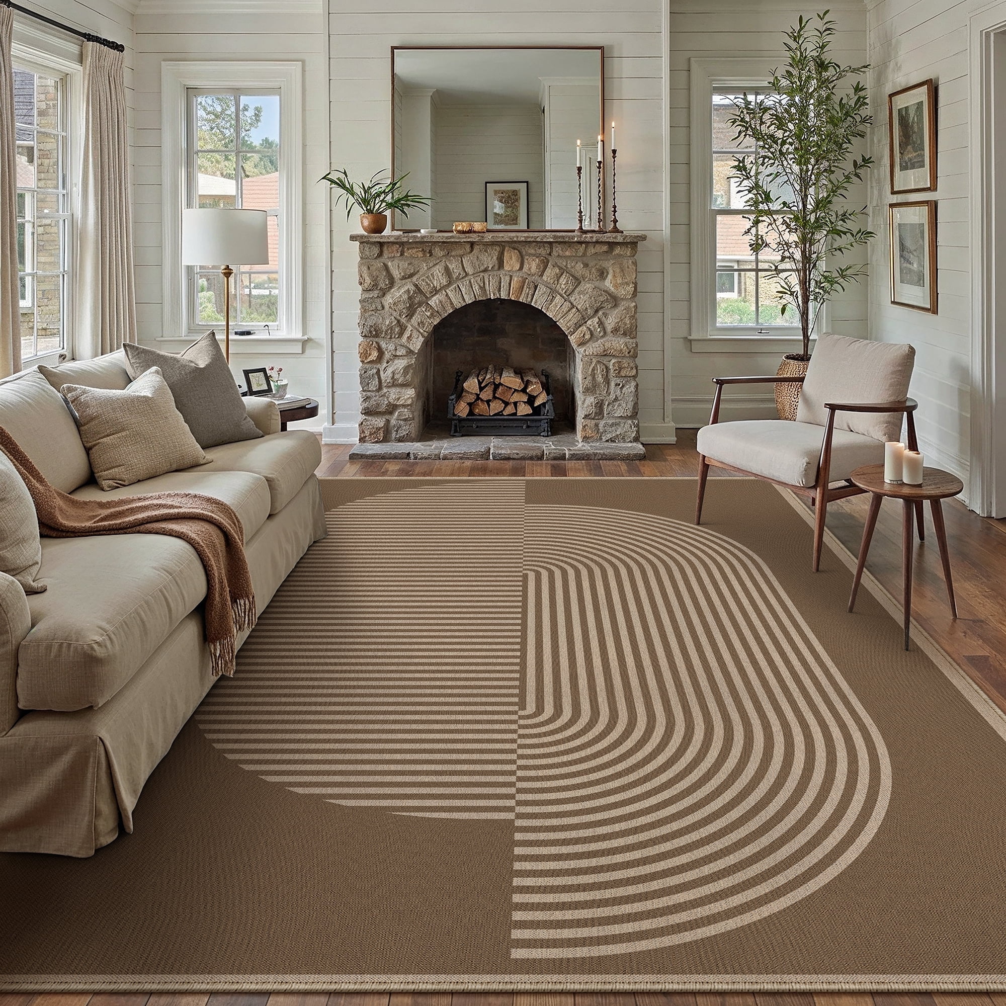 BERTHMEER 8'x10' Large Easy Jute Area Rugs for Living Room, Washable ...