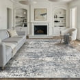 thumbnail image 1 of BERTHMEER 8'x10' Abstract Area Rugs Large Washable Rugs for Living Room Bedroom Dining Room Office Farmhouse Distressed Machine Washable Non-slip, Blue, 1 of 8