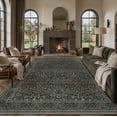 thumbnail image 1 of BERTHMEER 8'x10' Large Area Rugs for Living Room Bedroom Dining Room Office Non Slip Washable Farmhouse Oriental Vintage Floral Distressed Rugs Carpets, Deep Green, 1 of 6