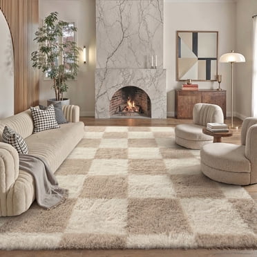 Check Rug Big Kokia Multicolor 9' x 12' Geometric Washable Area Rugs, Modern ...