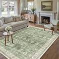 thumbnail image 1 of BERTHMEER 8'x10' Area Rugs for Living Room Bedroom Kitchen Rugs Non Slip Washable Vintage Traditional Dorm Office Dining Room Farmhouse Oriental Distressed Rugs,Light Green, 1 of 7