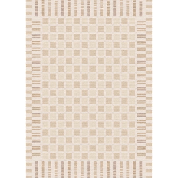 BERTHMEER 8'x10' Area Rugs for Living Room Dining Room Bedroom Farmhouse Office Large Geometric Modern Checkered Carpets Non Slip Machine Washable Rugs,Beige